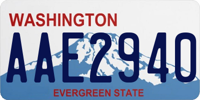 WA license plate AAE2940
