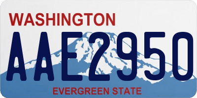 WA license plate AAE2950