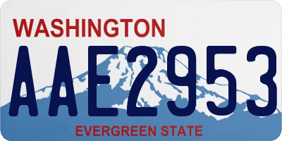 WA license plate AAE2953