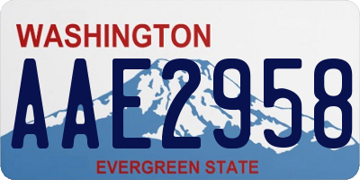 WA license plate AAE2958