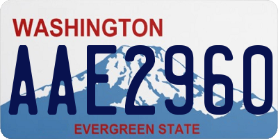 WA license plate AAE2960