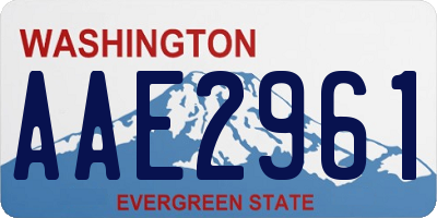 WA license plate AAE2961