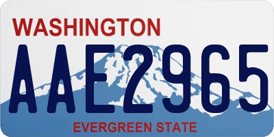 WA license plate AAE2965