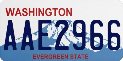 WA license plate AAE2966