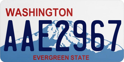 WA license plate AAE2967
