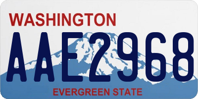 WA license plate AAE2968