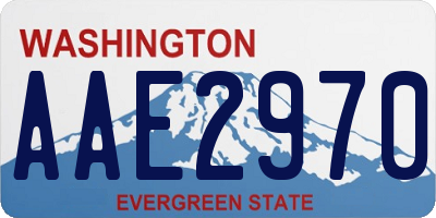 WA license plate AAE2970