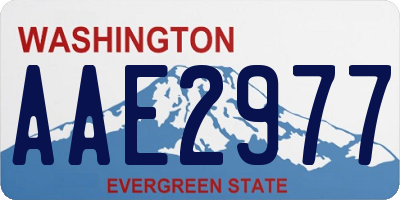 WA license plate AAE2977