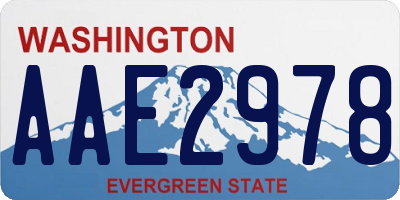 WA license plate AAE2978