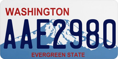 WA license plate AAE2980