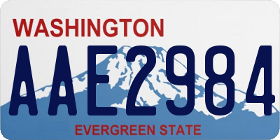 WA license plate AAE2984