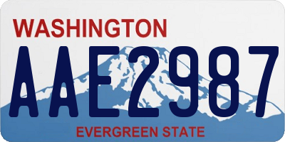 WA license plate AAE2987