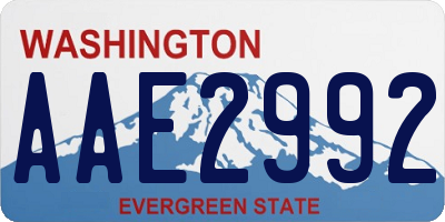 WA license plate AAE2992
