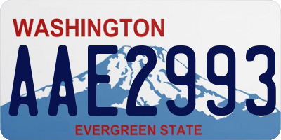 WA license plate AAE2993