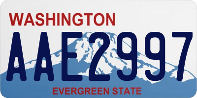 WA license plate AAE2997