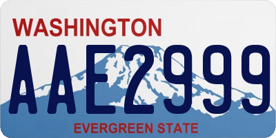 WA license plate AAE2999