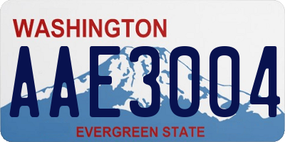 WA license plate AAE3004