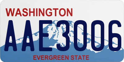 WA license plate AAE3006