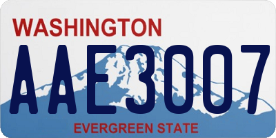 WA license plate AAE3007