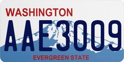 WA license plate AAE3009