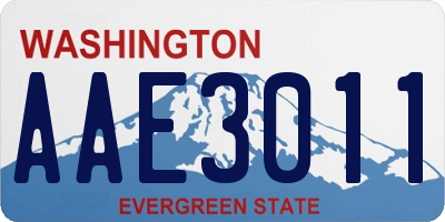 WA license plate AAE3011