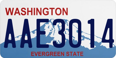 WA license plate AAE3014