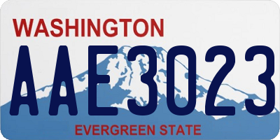 WA license plate AAE3023