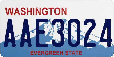 WA license plate AAE3024