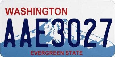WA license plate AAE3027