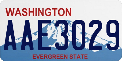 WA license plate AAE3029