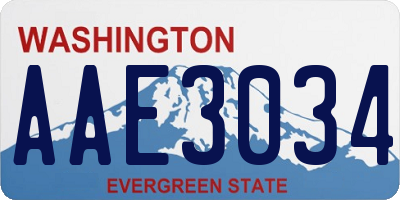 WA license plate AAE3034