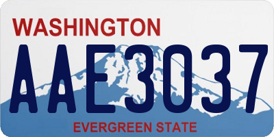 WA license plate AAE3037
