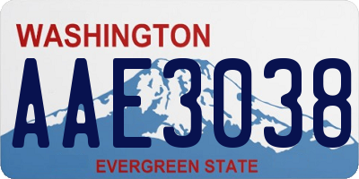 WA license plate AAE3038