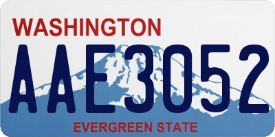 WA license plate AAE3052