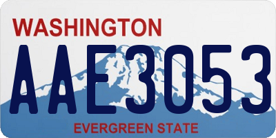 WA license plate AAE3053