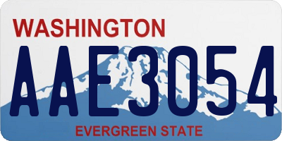 WA license plate AAE3054