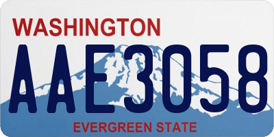 WA license plate AAE3058