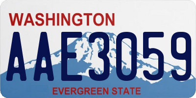 WA license plate AAE3059