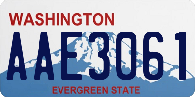 WA license plate AAE3061