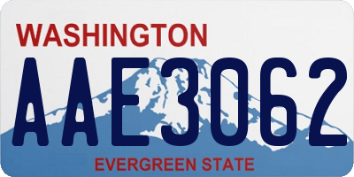 WA license plate AAE3062