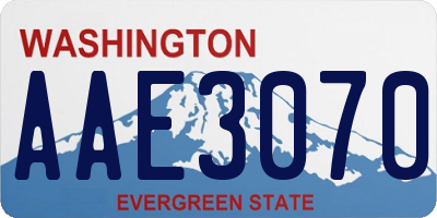 WA license plate AAE3070