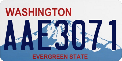 WA license plate AAE3071