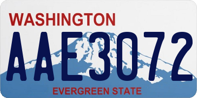 WA license plate AAE3072
