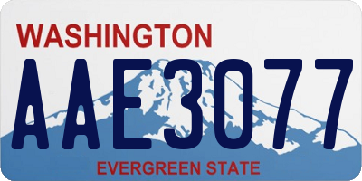 WA license plate AAE3077