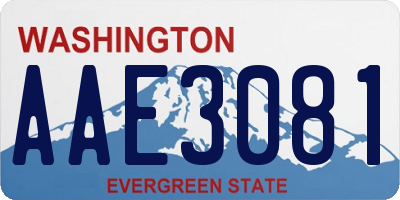 WA license plate AAE3081