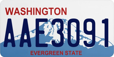 WA license plate AAE3091