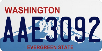 WA license plate AAE3092