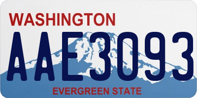 WA license plate AAE3093