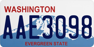 WA license plate AAE3098