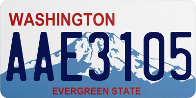 WA license plate AAE3105